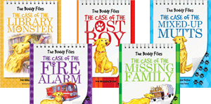 The Case of the Library Monster, The Case of the Fire Alarm, The Case of the Lost Boy, The Case of the Missing Family, and The Case of the Mixed-Up Mutts covers